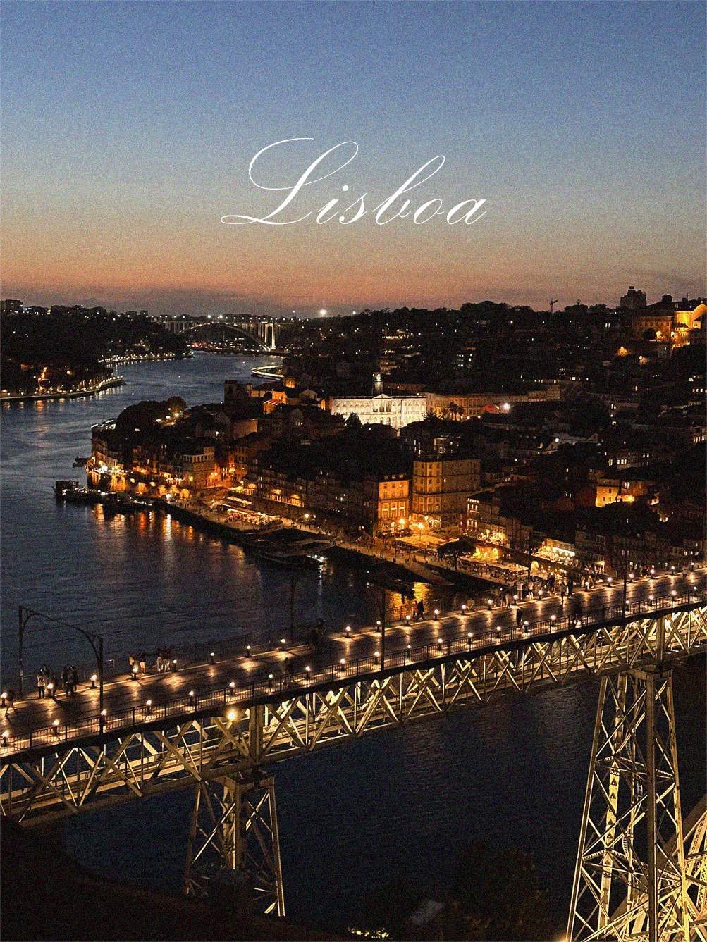 리스보아 야경과 Lisboa 타이틀